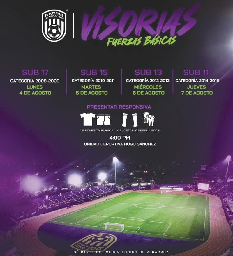 ¡RACING VERACRUZ ANUNCIA ETAPA DE VISORIAS!