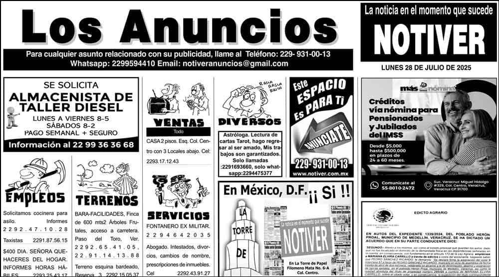 ...LOS ANUNCIOS, AVISOS Y DEMÁS! - LUNES, 28 DE JULIO 2025
