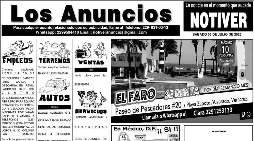 ...LOS ANUNCIOS, AVISOS Y DEMÁS! - SÁBADO, 5 DE JULIO 2025