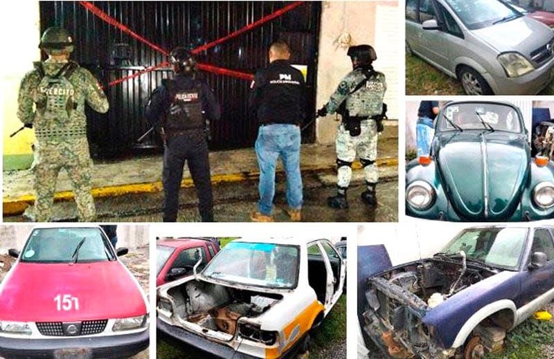 ¡RECUPERAN CINCO VEHÍCULOS ROBADOS EN UN CATEO EN LA PERLA!