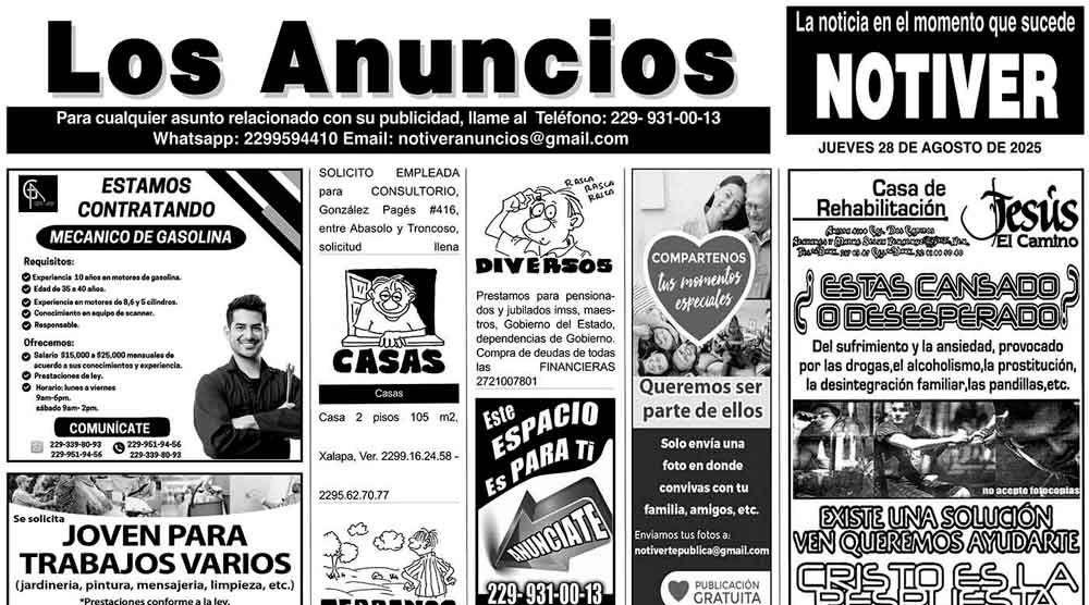 ...LOS ANUNCIOS, AVISOS Y DEMÁS! - JUEVES, 28 DE AGOSTO 2025