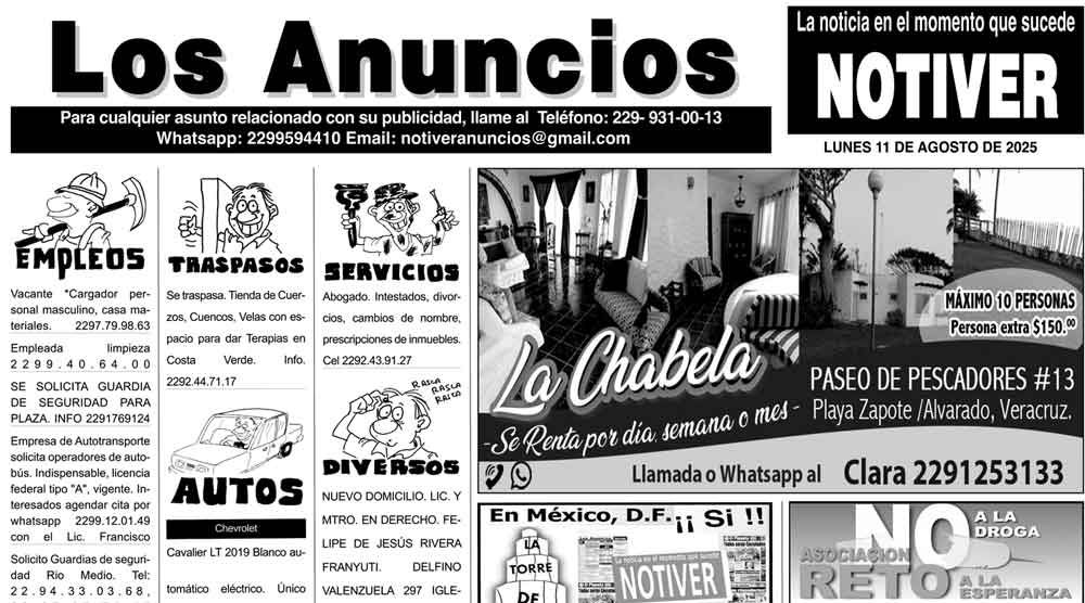 ...LOS ANUNCIOS, AVISOS Y DEMÁS! - LUNES, 11 DE AGOSTO 2025