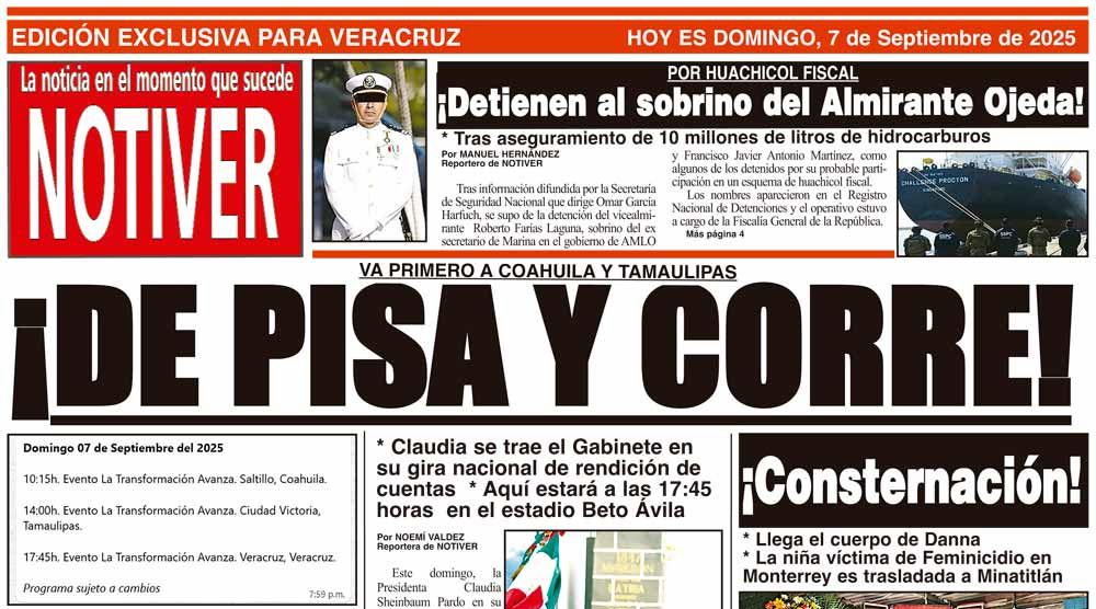 LA PORTADA - DOMINGO 7 DE SEPTIEMBRE 2025