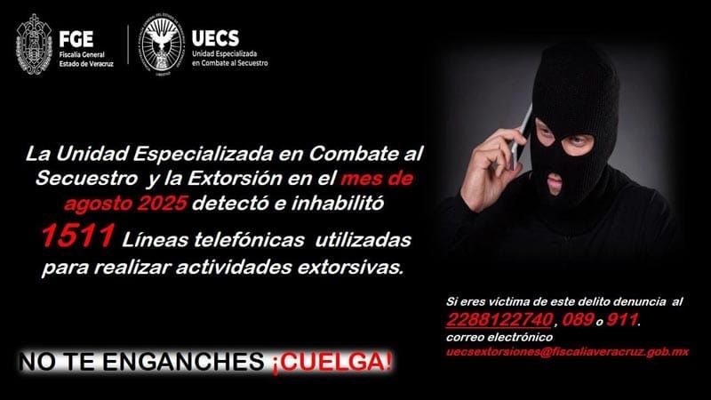 ¡INHABILITAN 1511 LÍNEAS TELEFÓNICAS USADAS POR EXTORSIONADORES!