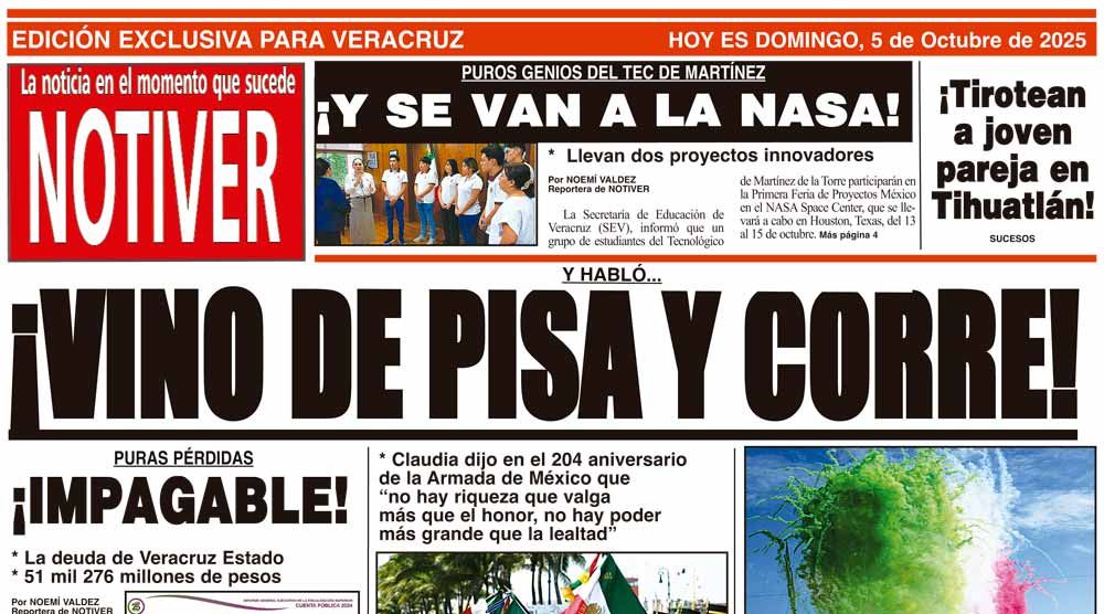 LA PORTADA - DOMINGO 5 DE OCTUBRE 2025