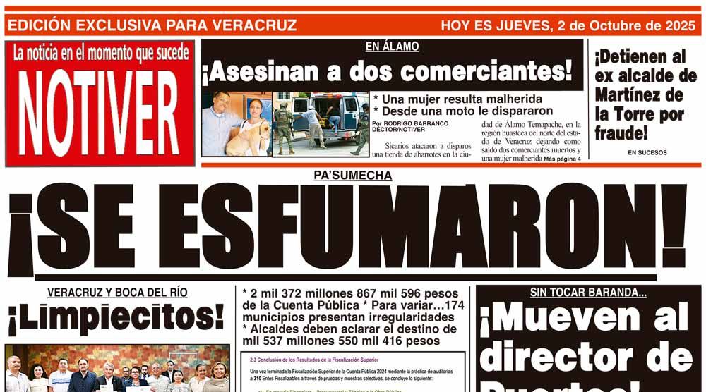 LA PORTADA - JUEVES 2 DE OCTUBRE 2025