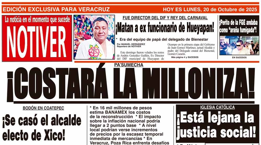 LA PORTADA - LUNES 20 DE OCTUBRE 2025
