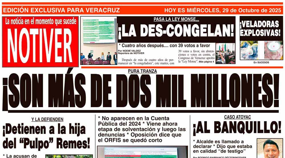 LA PORTADA - MIÉRCOLES 29 DE OCTUBRE 2025