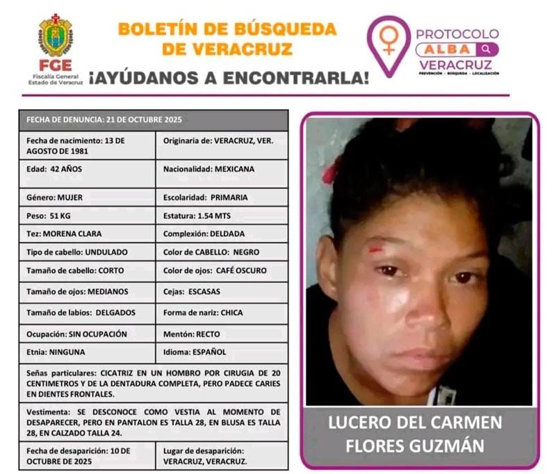¡EMITEN PROTOCOLO ALBA POR DESAPARICIÓN DE MUJER DE 42 AÑOS!