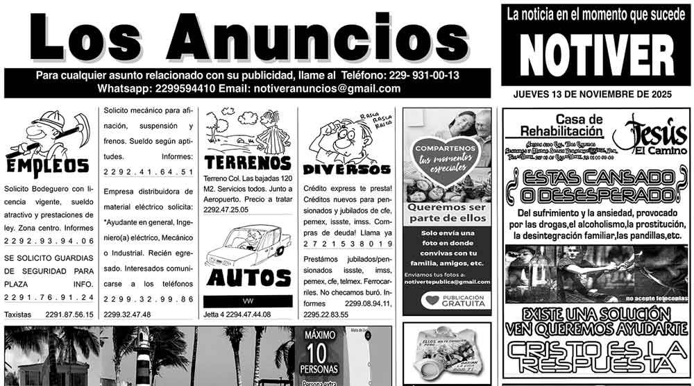 ...LOS ANUNCIOS, AVISOS Y DEMÁS! - JUEVES, 13 DE NOVIEMBRE 2025