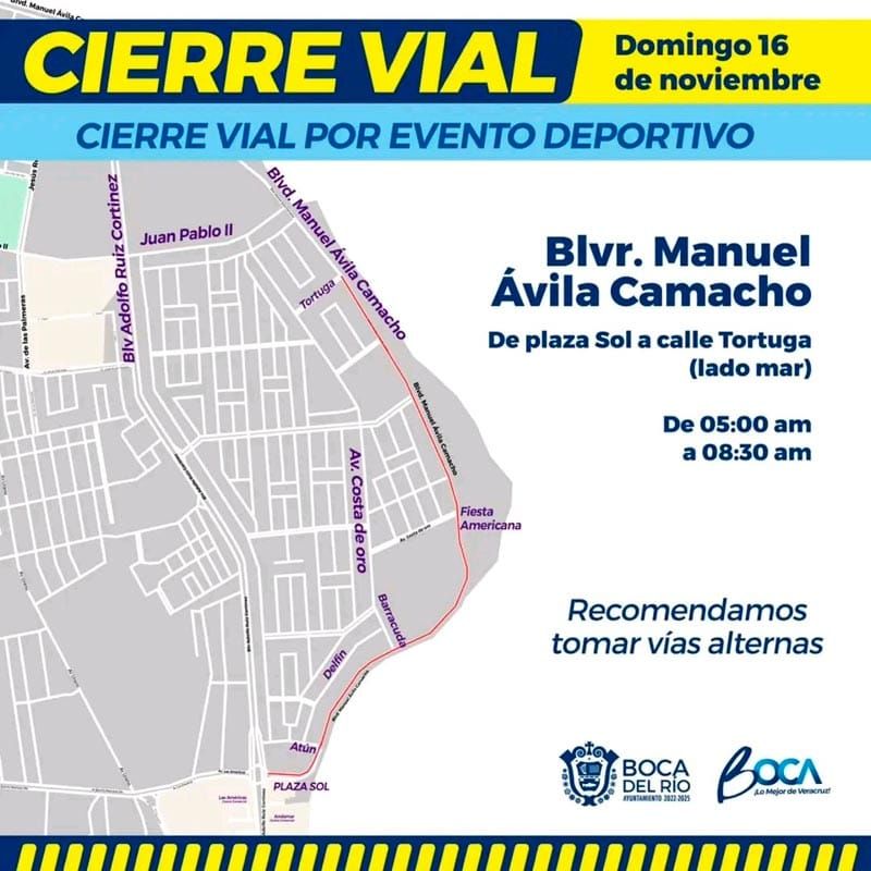 ¡CIERRAN EL BULEVAR! - *Este domingo 16 de noviembre, con motivo de una carrera deportiva
