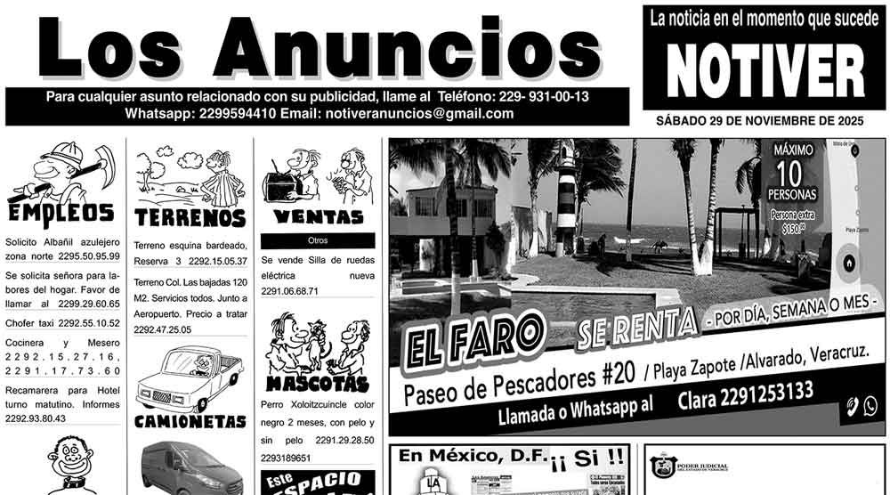 ...LOS ANUNCIOS, AVISOS Y DEMÁS! - SÁBADO, 29 DE NOVIEMBRE 2025