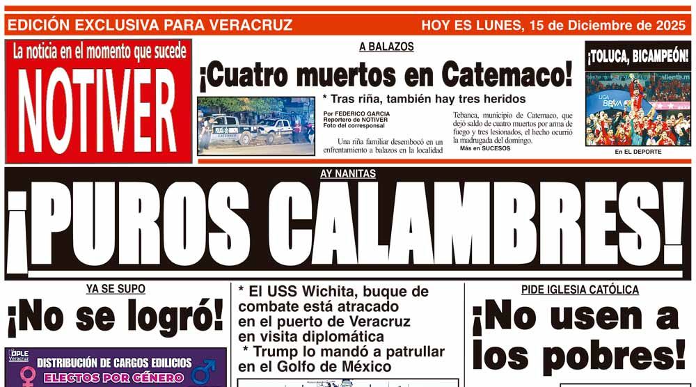 LA PORTADA - LUNES 15 DE DICIEMBRE 2025