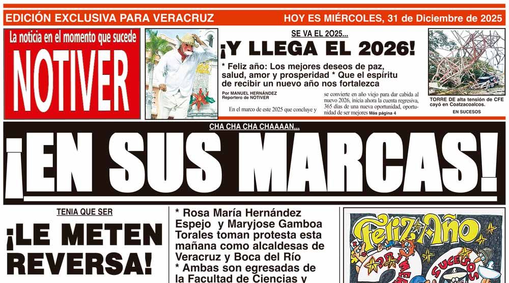 LA PORTADA - MIÉRCOLES 31 DE DICIEMBRE 2025