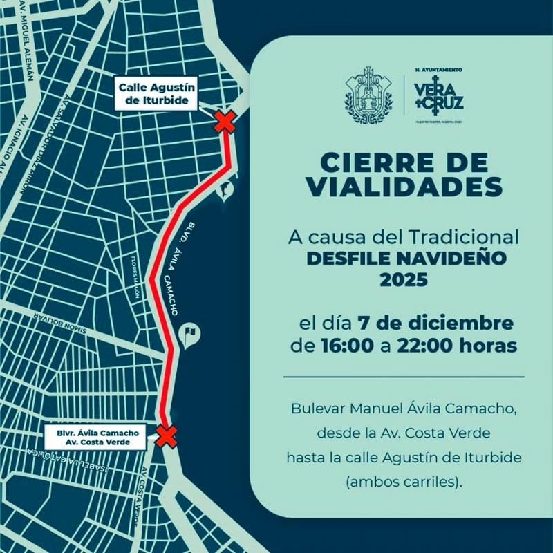 ¡DOS VECES CERRARÁN EL BULEVAR! - *Por el Maratón Veracruz-Boca del Río y el Desfile Navideño