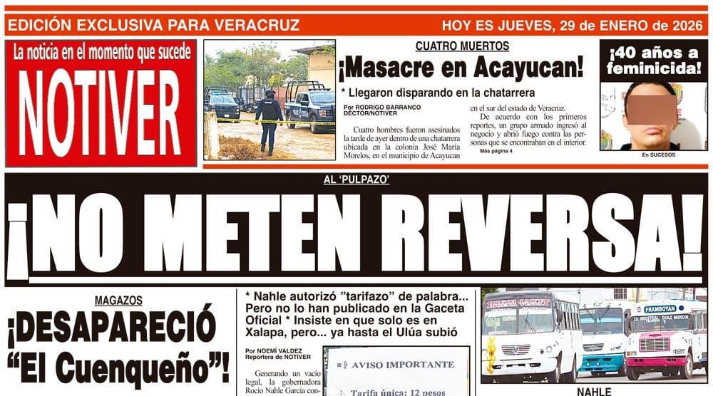 LA PORTADA - JUEVES 29 DE ENERO 2026