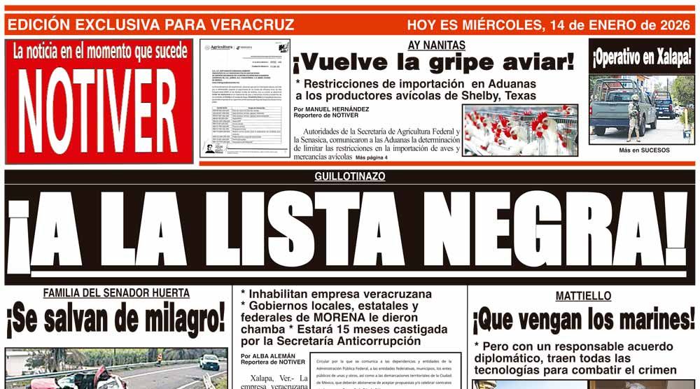 LA PORTADA - MIÉRCOLES 14 DE ENERO 2026