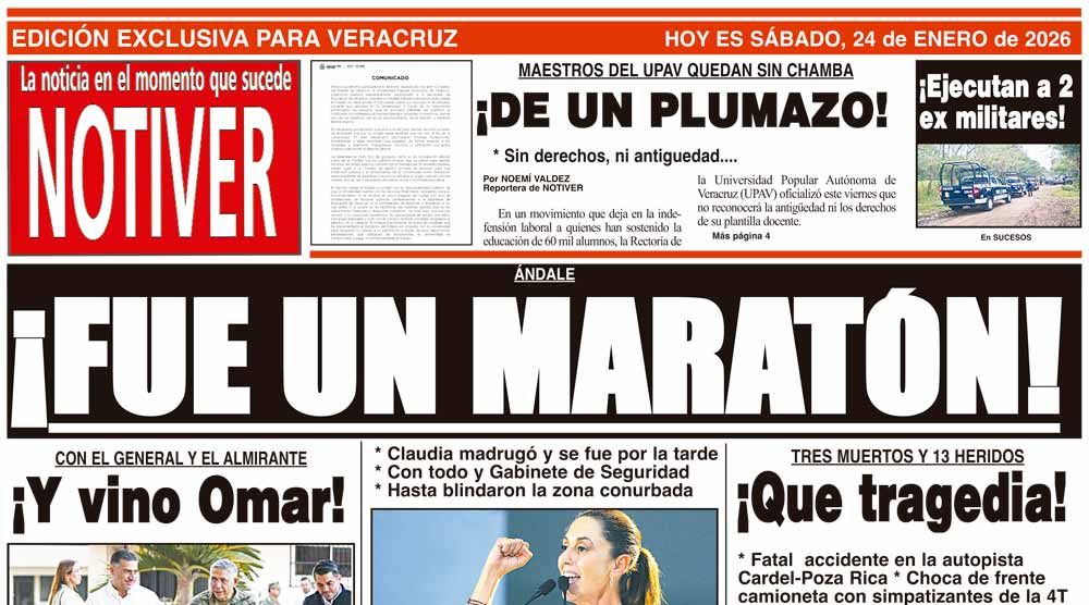 LA PORTADA - SÁBADO 24 DE ENERO 2026