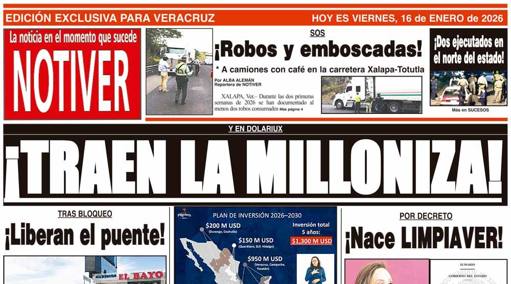 LA PORTADA - VIERNES 16 DE ENERO 2026
