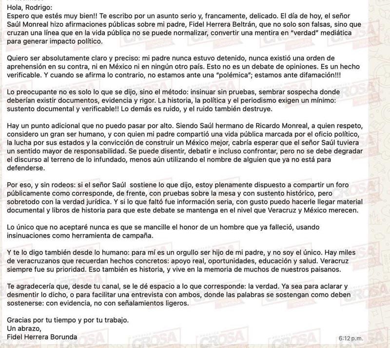 ¡“MI PADRE NUNCA ESTUVO DETENIDO”! - SALE JAVIER A DEFENDER A FIDEL