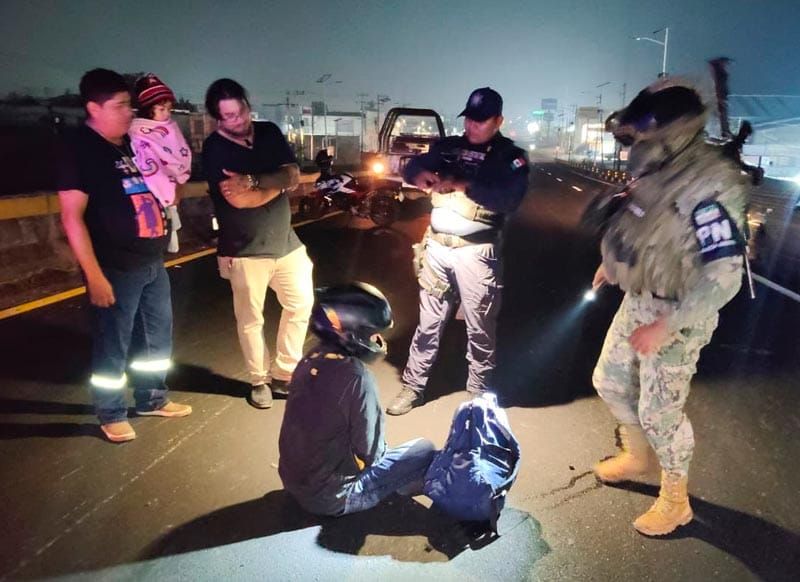 ¡MOTOCICLISTA DERRAPÓ EN EL PUENTE AMAPOLAS!