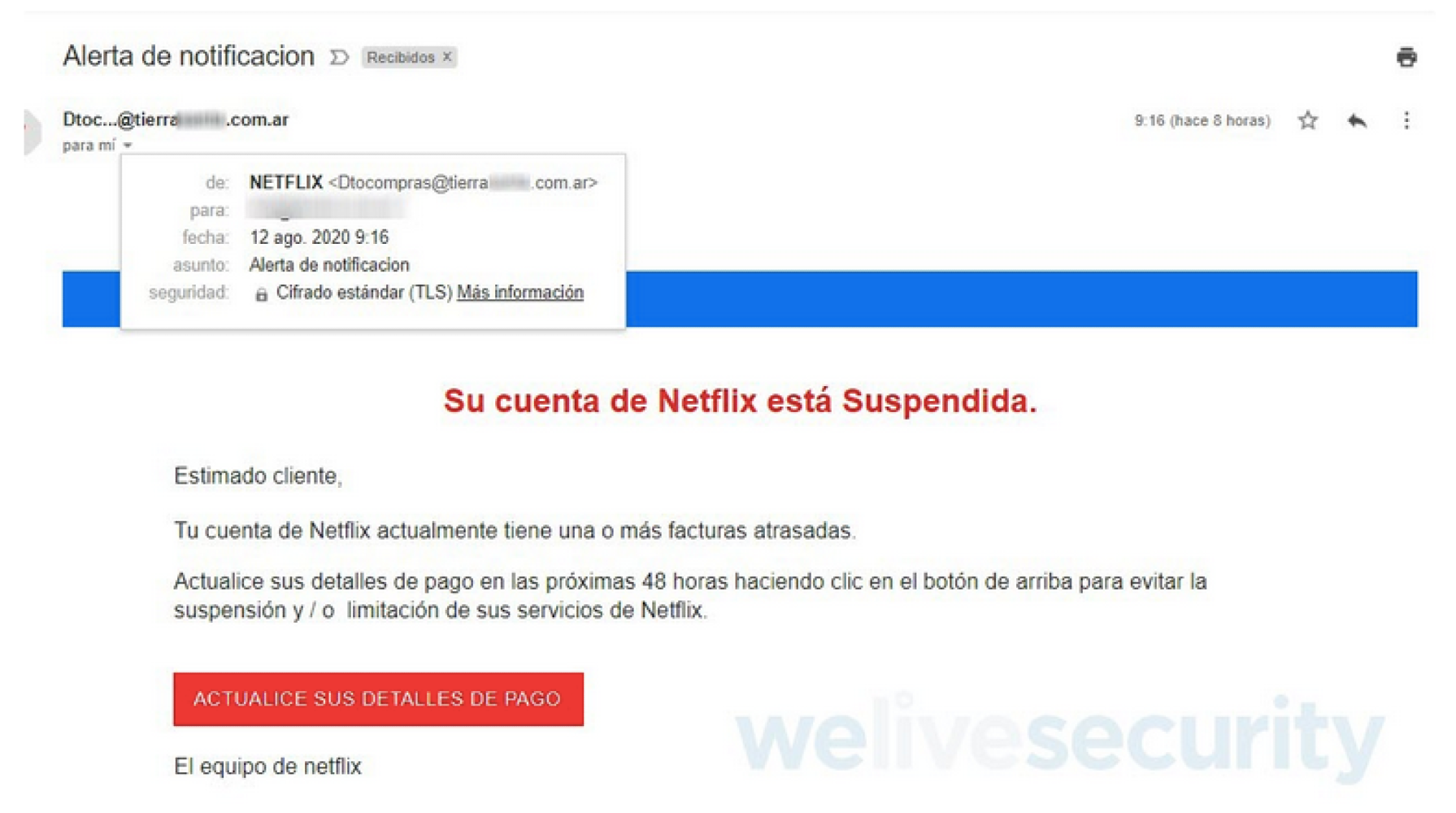 ¡NUEVA ESTAFA DIGITAL: CORREOS FALSOS DE NETFLIX BUSCAN ROBAR DATOS PERSONALES!