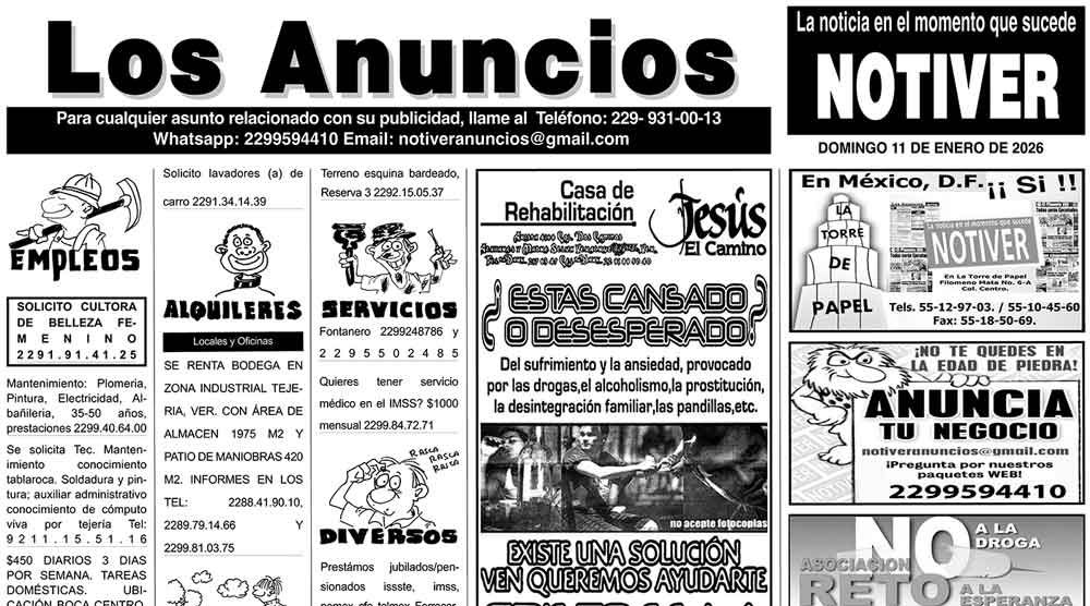 ...LOS ANUNCIOS, AVISOS Y DEMÁS! - DOMINGO, 11 DE ENERO 2026