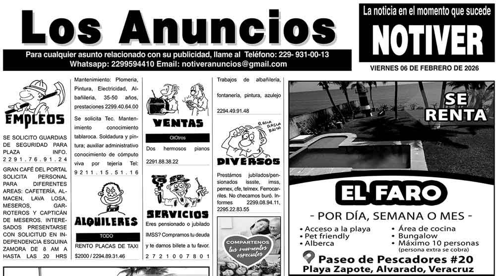 ...LOS ANUNCIOS, AVISOS Y DEMÁS! - VIERNES, 6 DE FEBRERO 2026