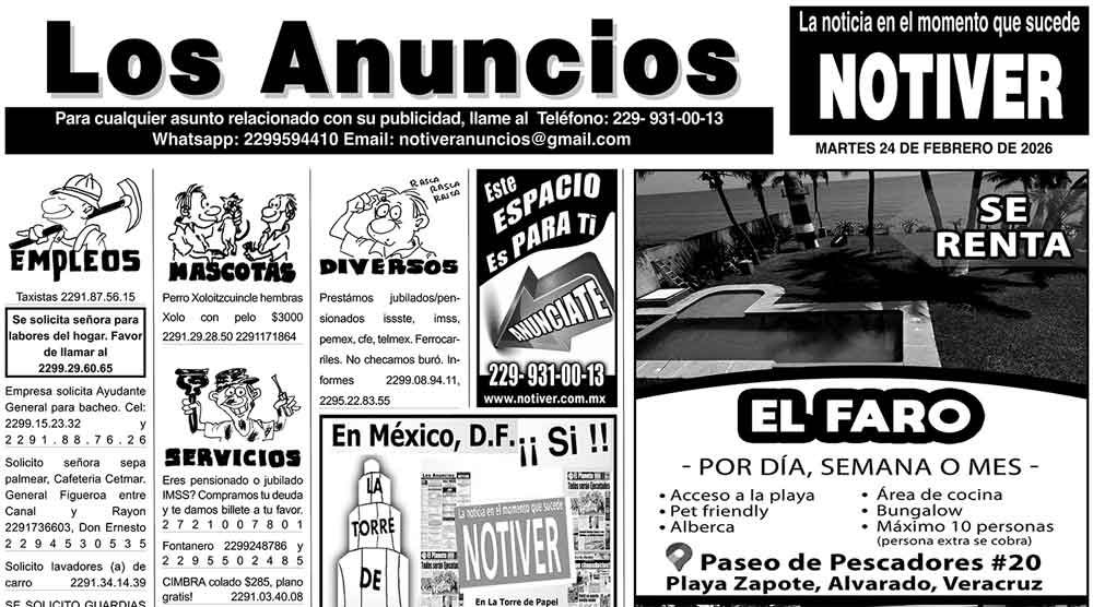 ...LOS ANUNCIOS, AVISOS Y DEMÁS! - MARTES, 24 DE FEBRERO 2026