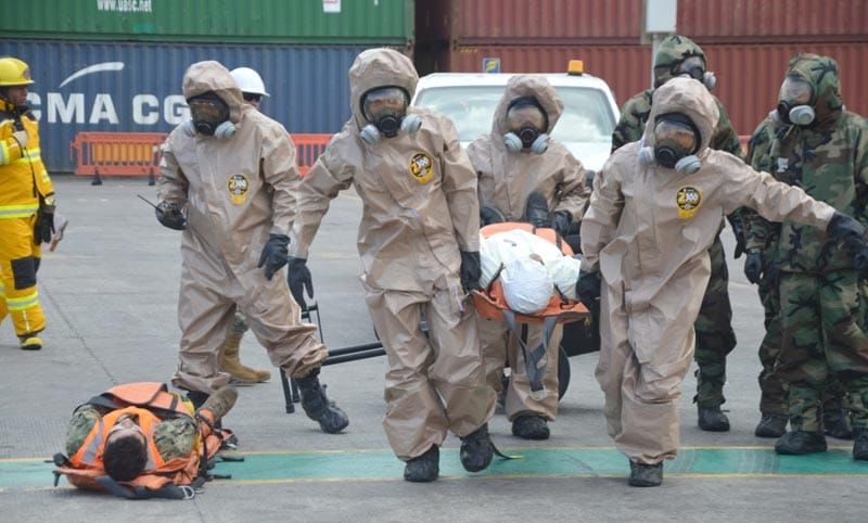 ¡SIMULACRO POR DERRAME TÓXICO! - PARTICIPARON ELEMENTOS DE LA MARINA EN EL RECINTO PORTUARIO
