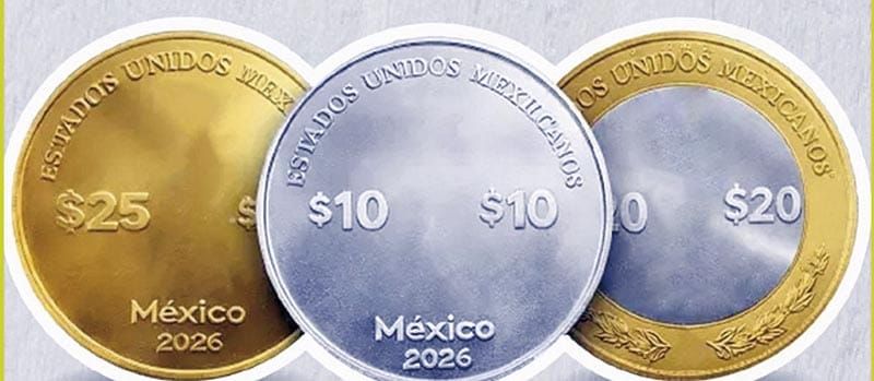 ¡ACUÑARÁN TRES MONEDAS DEL MUNDIAL DE FUTBOL 2026!