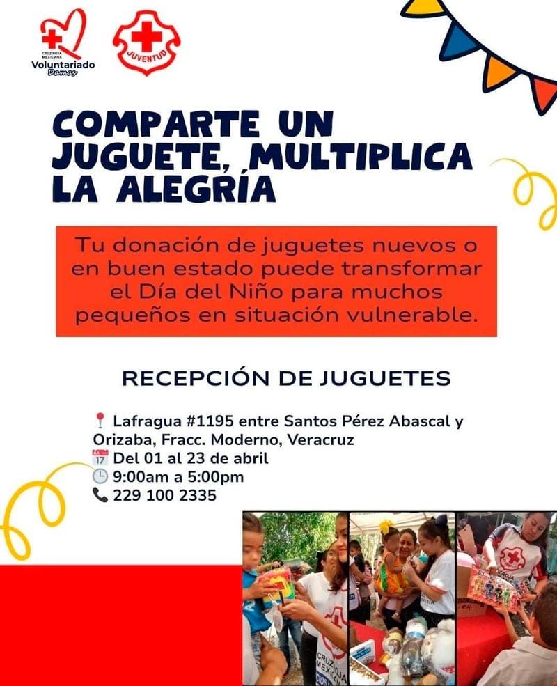 ¡CRUZ ROJA LANZA COLECTA DE JUGUETES PARA NIÑOS VULNERABLES EN VERACRUZ!