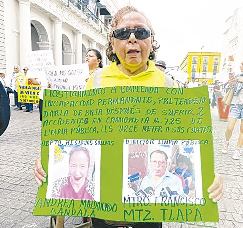 ¡EX EMPLEADA DE LIMPIA PÚBLICA PROTESTA POR FALTA DE PAGO TRAS INCAPACIDAD PERMANENTE!