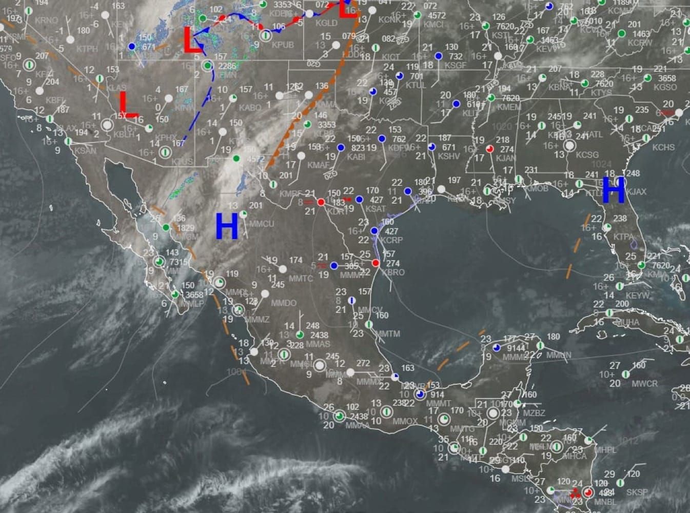¡CHUBASCOS Y LLUVIAS AISLADAS EN MÁS DE 20 ESTADOS; Y SIGUE EL FRENTE FRÍO NO. 44!