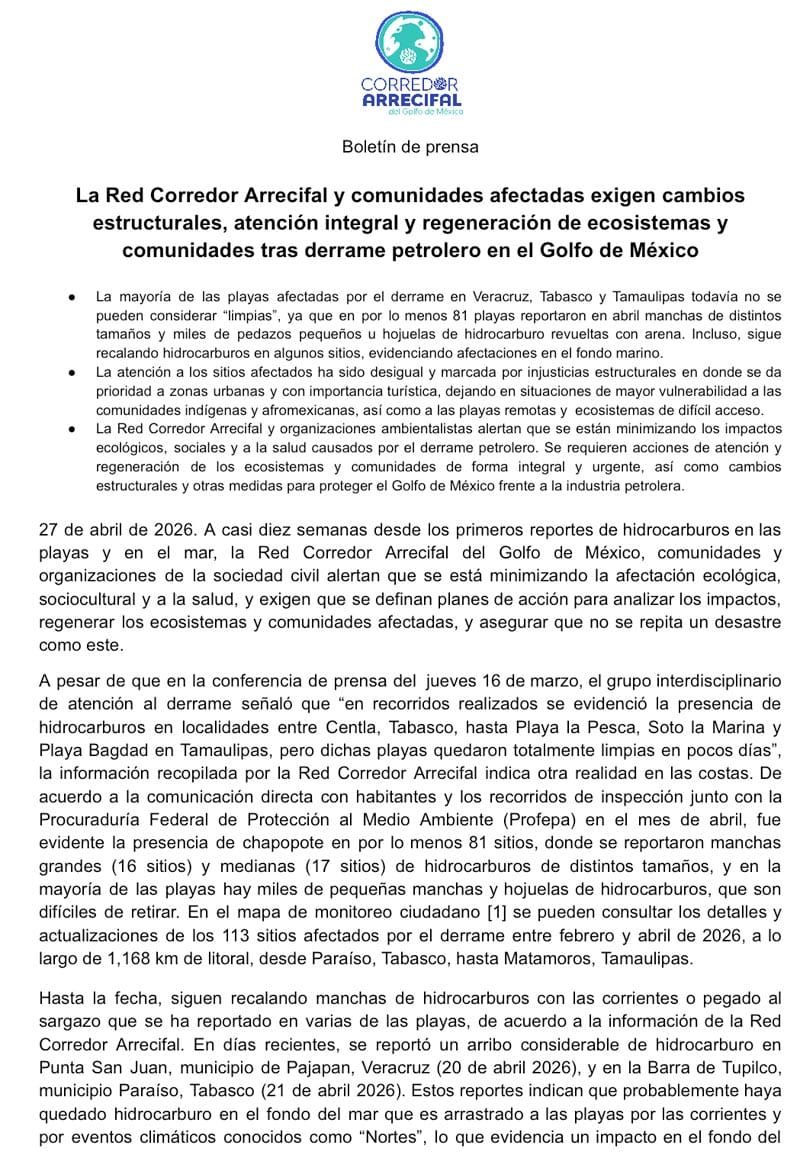 ¡SIGUE EL CHAPO EN EL MAR! - ÁNDALE - *Denuncia la Red Corredor Arrecifal del Golfo de México