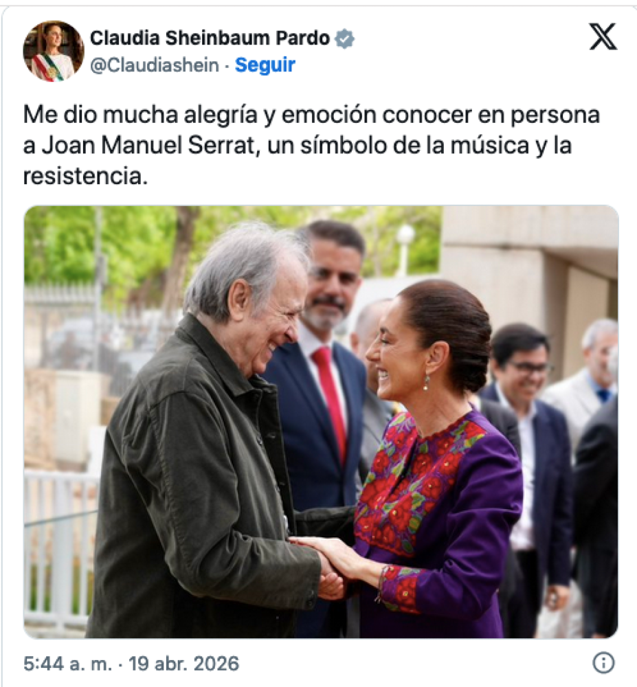 ¡SHEINBAUM VISITA CENTRO DE SUPERCOMPUTACIÓN EN BARCELONA Y PRESUME ENCUENTRO CON SERRAT!