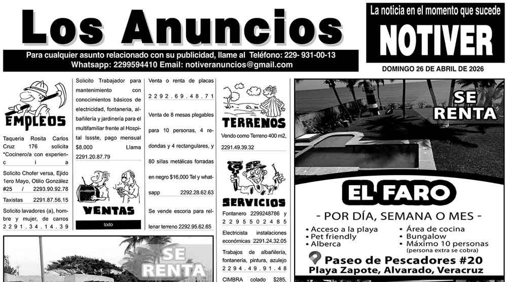 ...LOS ANUNCIOS, AVISOS Y DEMÁS! - DOMINGO, 26 DE ABRIL 2026