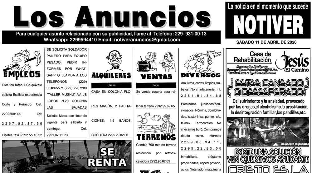 ...LOS ANUNCIOS, AVISOS Y DEMÁS! - SÁBADO, 11 DE ABRIL 2026