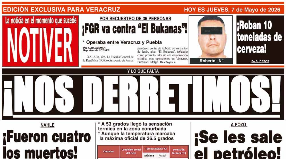 LA PORTADA - JUEVES 7 DE MAYO 2026