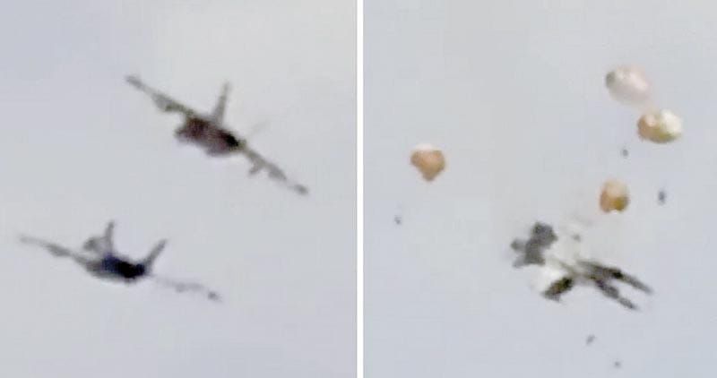 ¡CHOCAN DOS AERONAVES MILITARES!