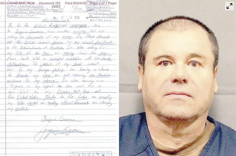 ¡RECHAZA JUEZ REPATRIAR A 'EL CHAPO' A MÉXICO!
