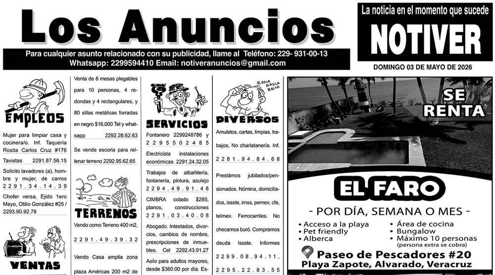 ...LOS ANUNCIOS, AVISOS Y DEMÁS! - DOMINGO, 3 DE MAYO 2026