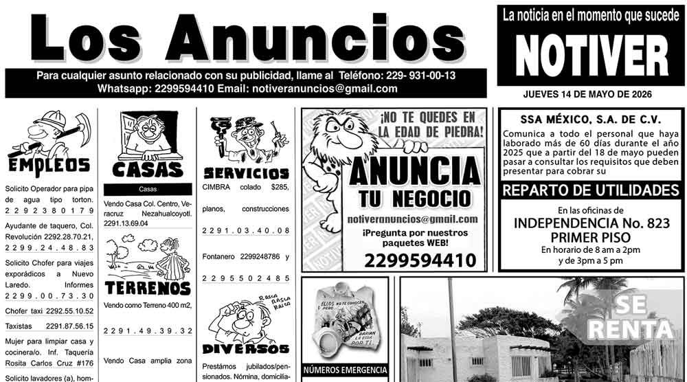 ...LOS ANUNCIOS, AVISOS Y DEMÁS! - JUEVES, 14 DE MAYO 2026