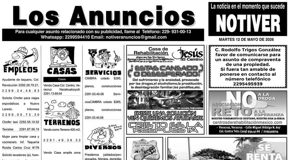 ...LOS ANUNCIOS, AVISOS Y DEMÁS! - MARTES, 12 DE MAYO 2026