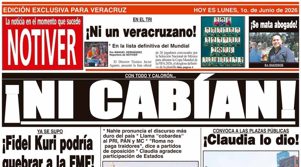 LA PORTADA - LUNES 1 DE JUNIO 2026
