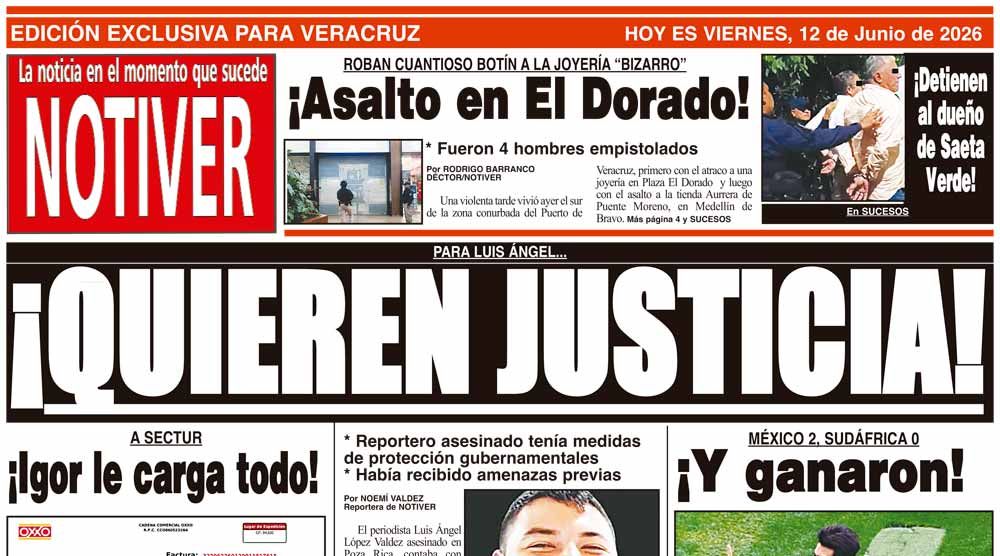 LA PORTADA - VIERNES 12 DE JUNIO 2026