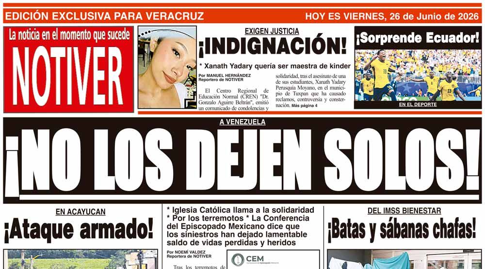 LA PORTADA - VIERNES 26 DE JUNIO 2026