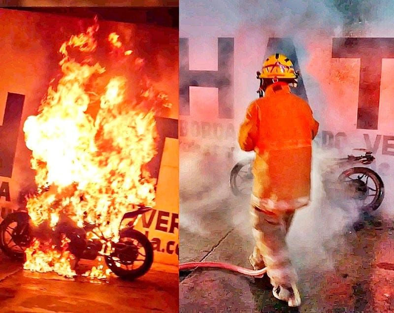 ¡SE CHAMUSCÓ MOTO-CHANCLA EN ALVARADO!