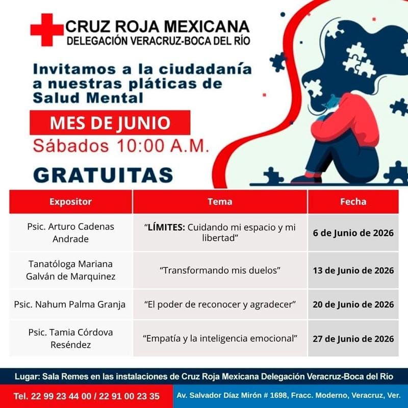 ¡PLÁTICAS DE SALUD MENTAL EN LA CRUZ ROJA VERACRUZ!