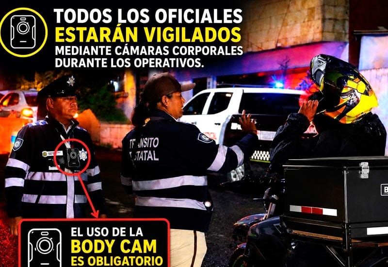 ¡SSP ORDENA A AGENTES DE TRÁNSITO EL USO DE CÁMARAS CORPORALES!